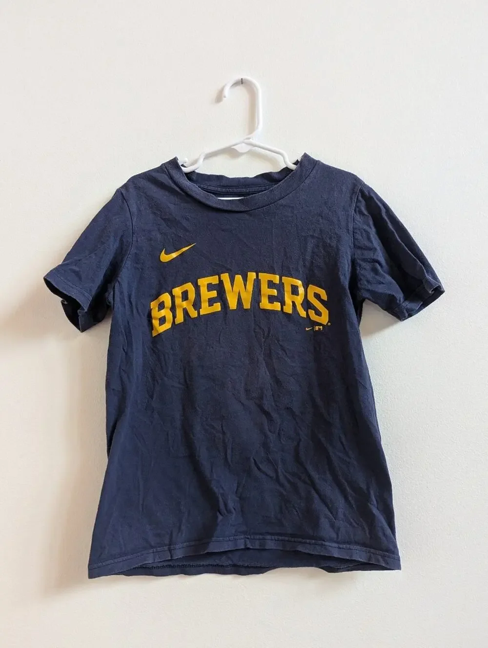 Nike Milwaukee Brewers Renfroe 8 Shirt Navy Short Sleeve